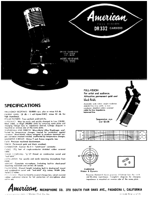 American DR 332 spec sheet