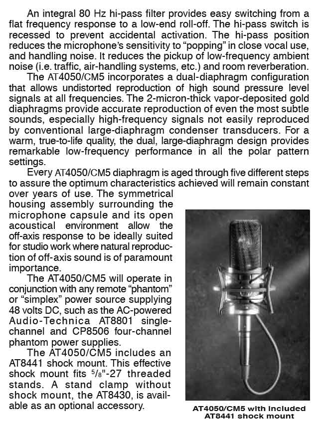 The Audio-Technica AT4050/CM5