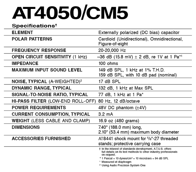 The Audio-Technica AT4050/CM5