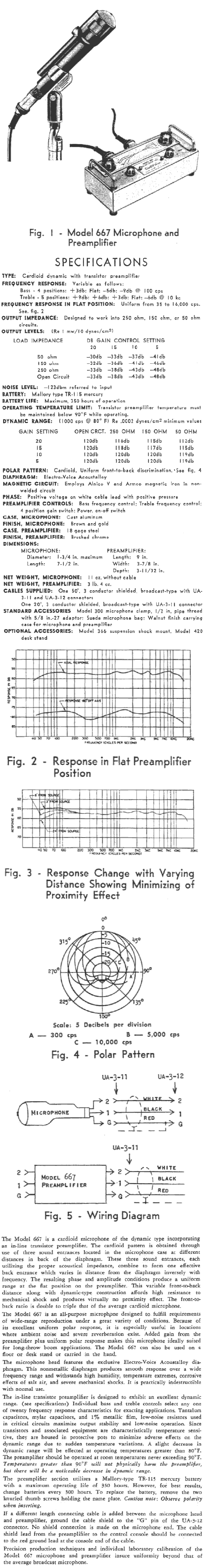 E-V Model 667 Specifications