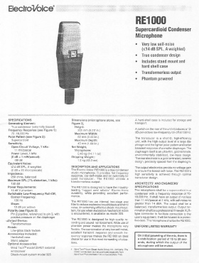 RE1000 Specification Sheet