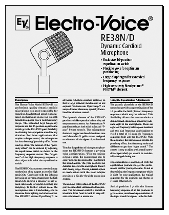 Electro-Voice RE38N/D manual