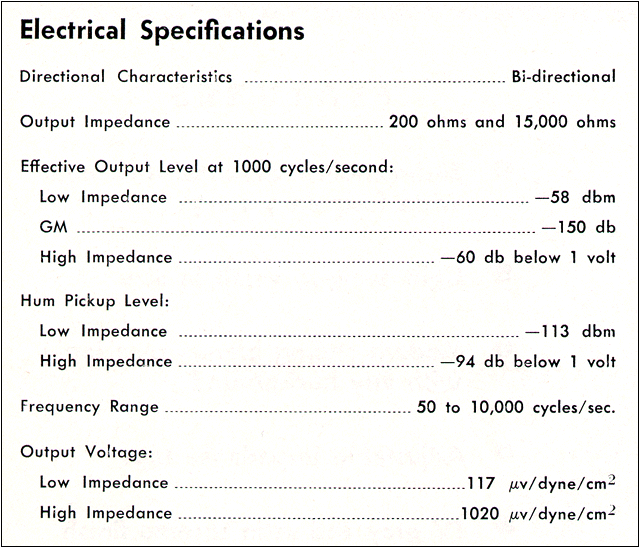 RCA SK-46 electrical specifications