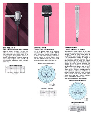 SONY microphone brochure