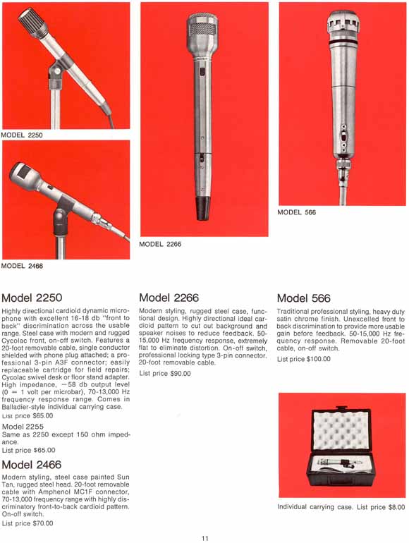 Turner 1972 microphone catalog