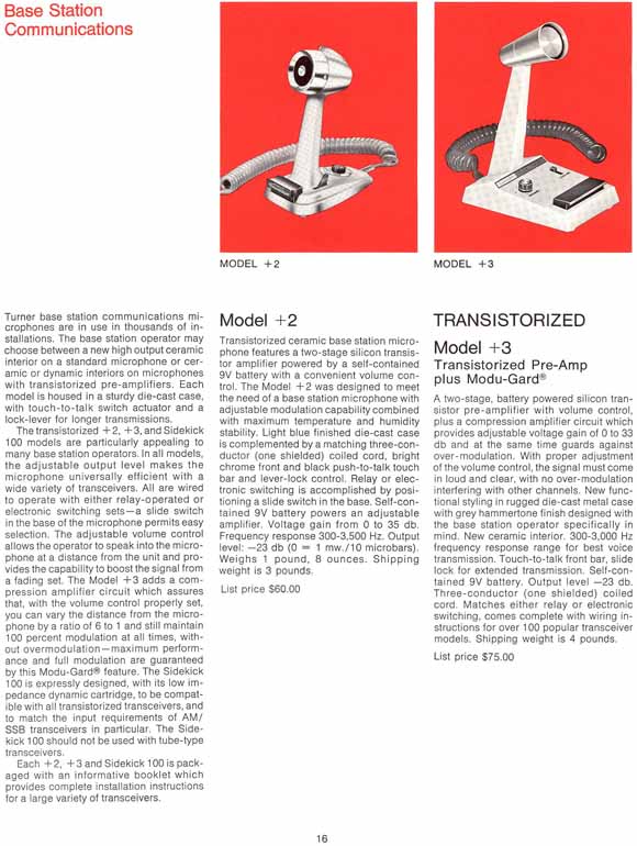 Turner 1972 microphone catalog