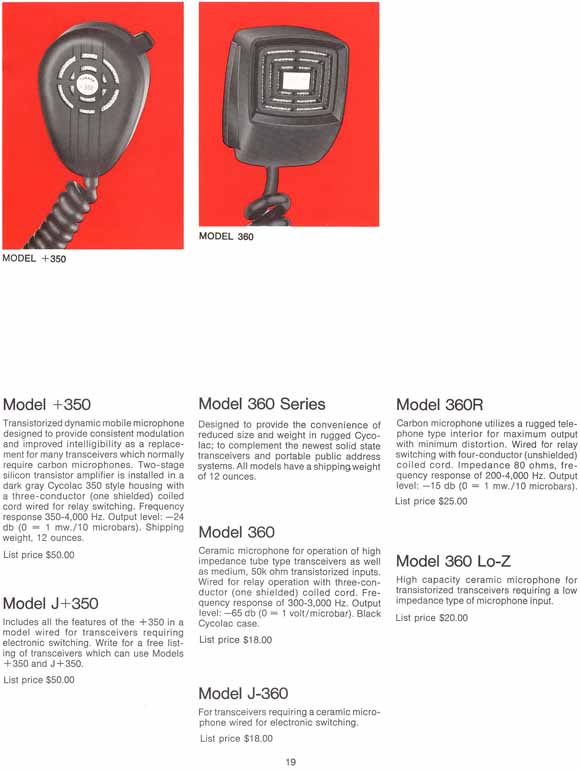Turner 1972 microphone catalog