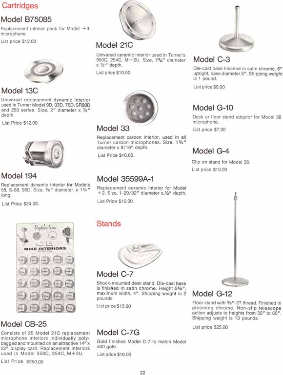 Turner 1972 microphone catalog